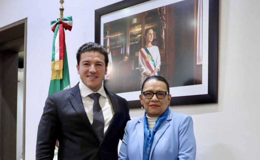 Rosa Icela Rodríguez en reunión con Samuel García. Foto: X @rosaicela_