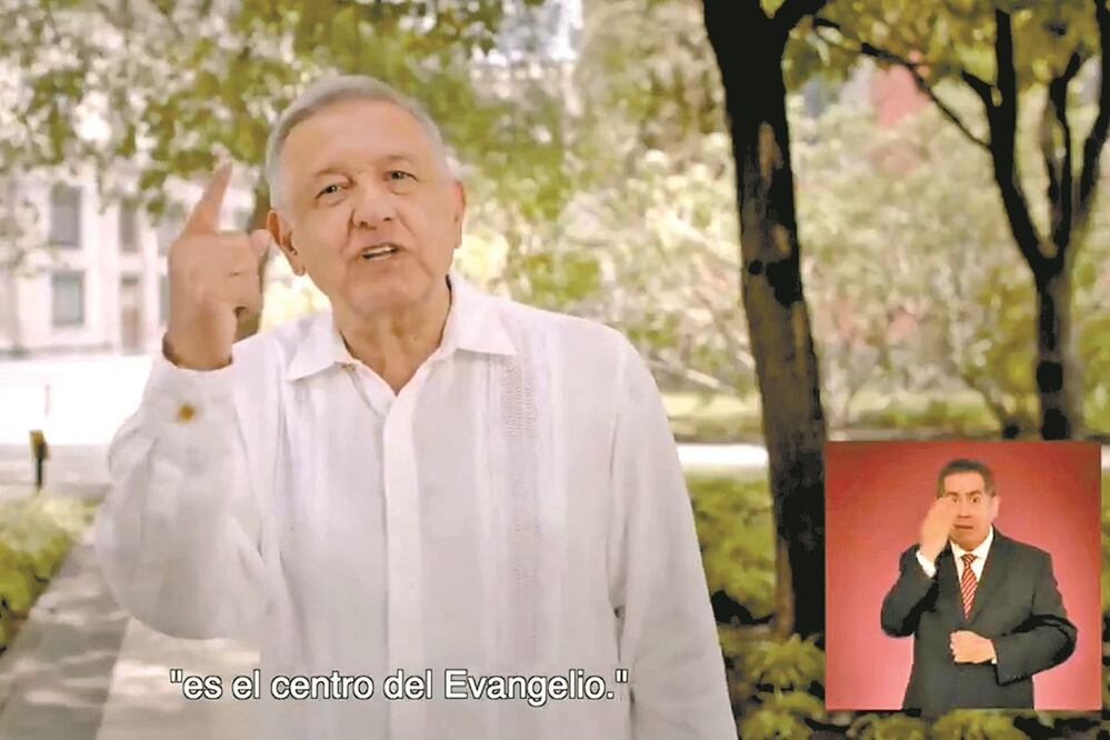 En el spot del Presidente se hace mención del papa Francisco y del evangelio. CAPTURA DE VIDEO   
