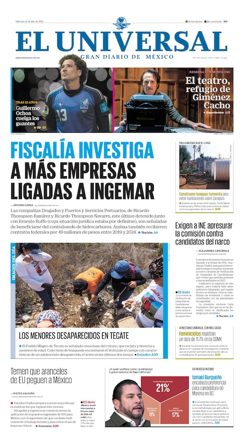 Portada impresa 22 de julio de 2026