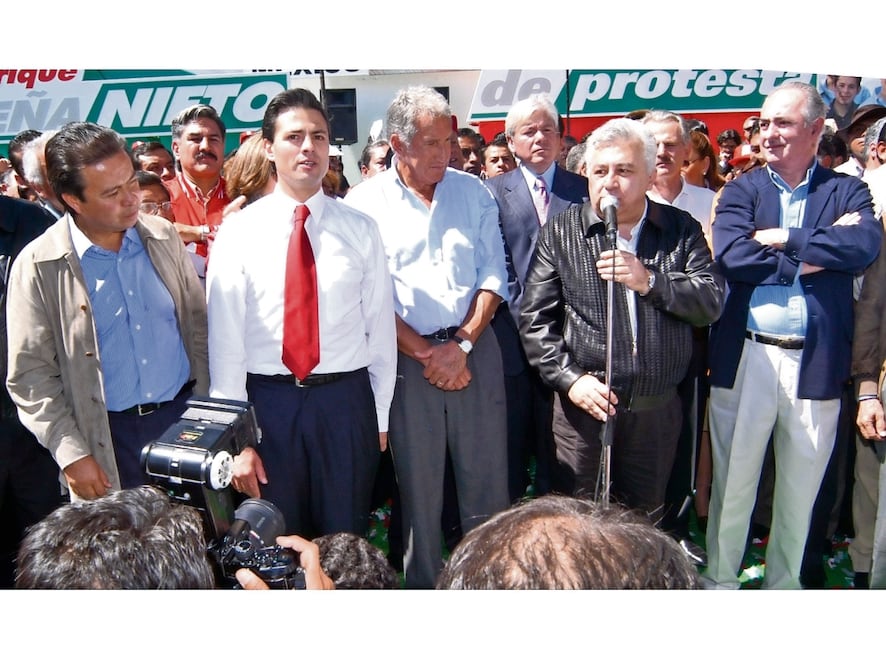 En la imagen los exgobernadores priistas del Edomex: César Camacho, Enrique Peña Nieto, Arturo Montiel y Emilio Chuayffet.