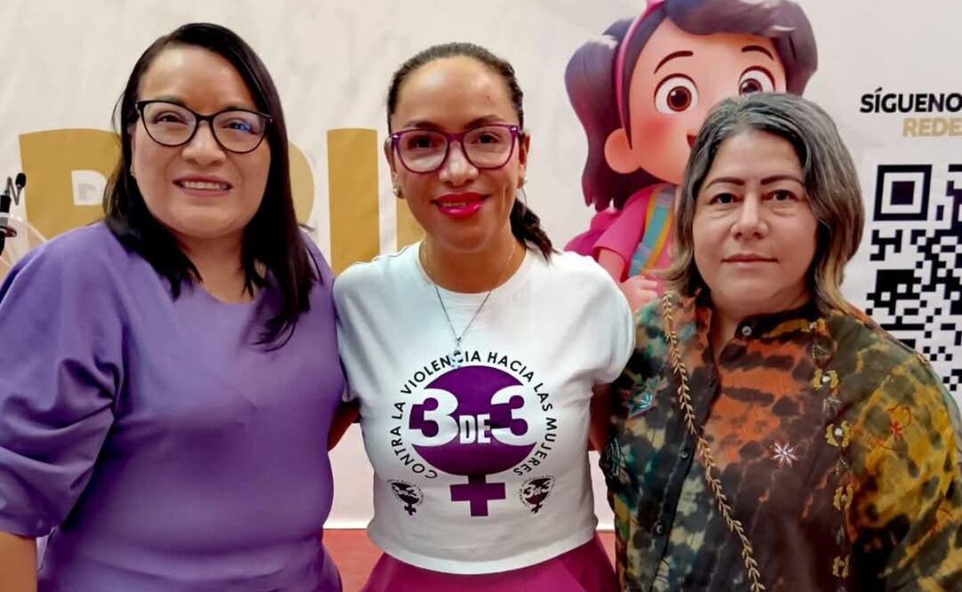 Colectivas de mujeres piden retirar a secretario de Segob en Tlaxcala por deudor alimentario (14/04/2025). Foto: Especial