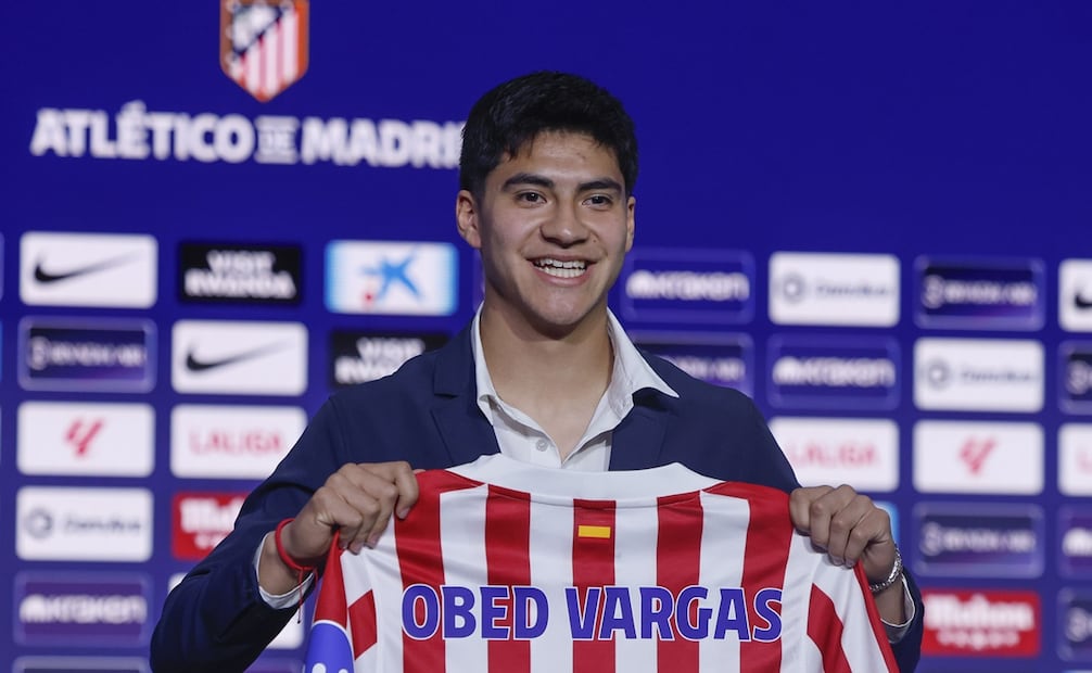Obed Vargas en su presentación con el Atlético de Madrid - Foto: EFE
