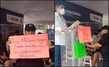 Mujer policía reclama a presidente municipal de Ahome, Sinaloa