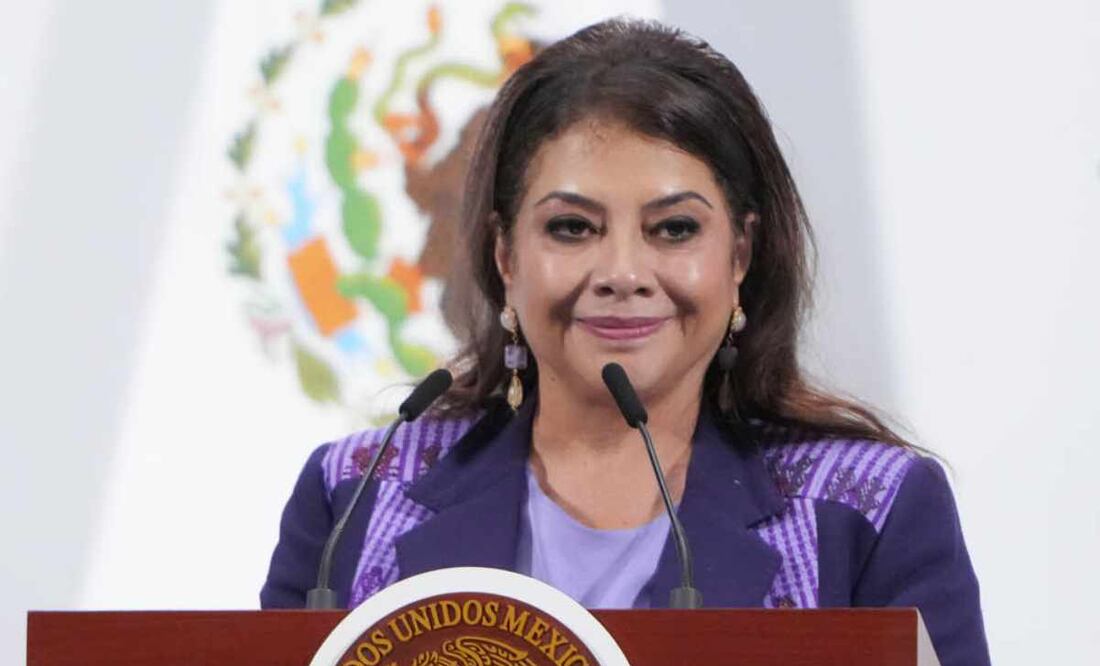 La jefa de Gobierno de la CDMX, Clara Brugada, durante la mañanera de este 30 de junio del 2025. Foto: Presidencia.