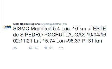 5.4 magnitude earthquake shakes Oaxaca