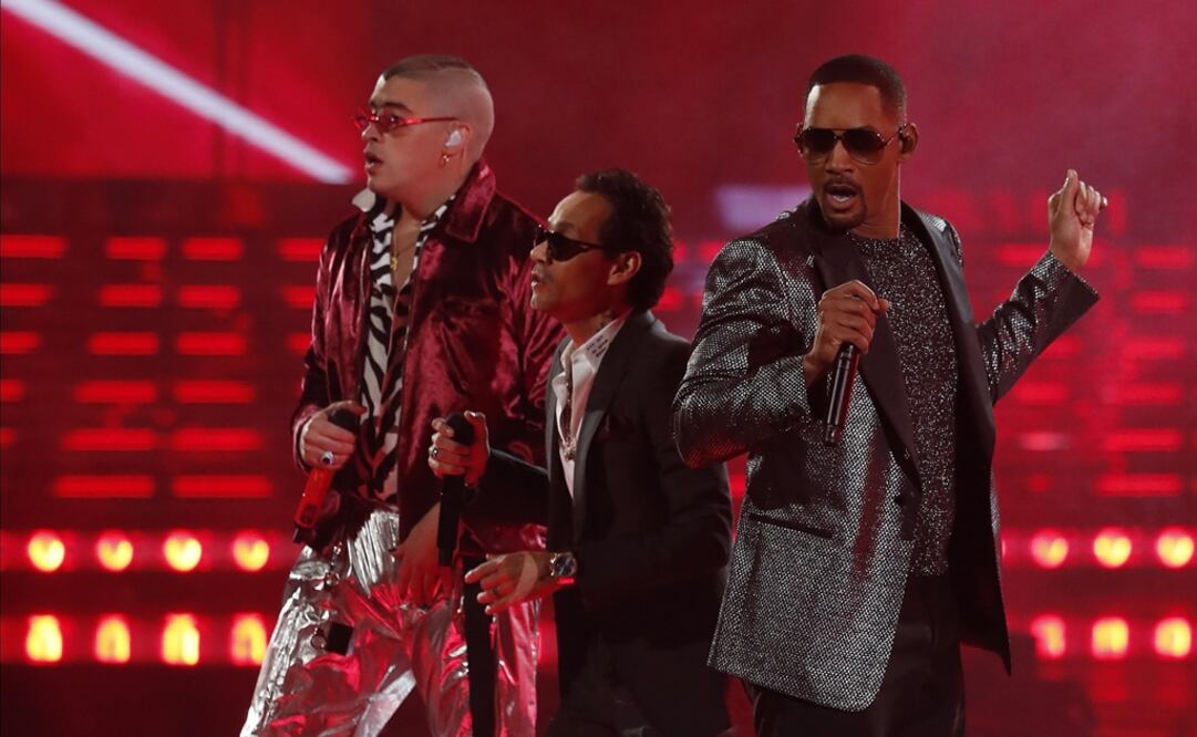 La ceremonia inició con la canción "Está rico", de Will Smith, Marc Anthony y Bad Bunny. Foto: EFE/MIKE NELSON