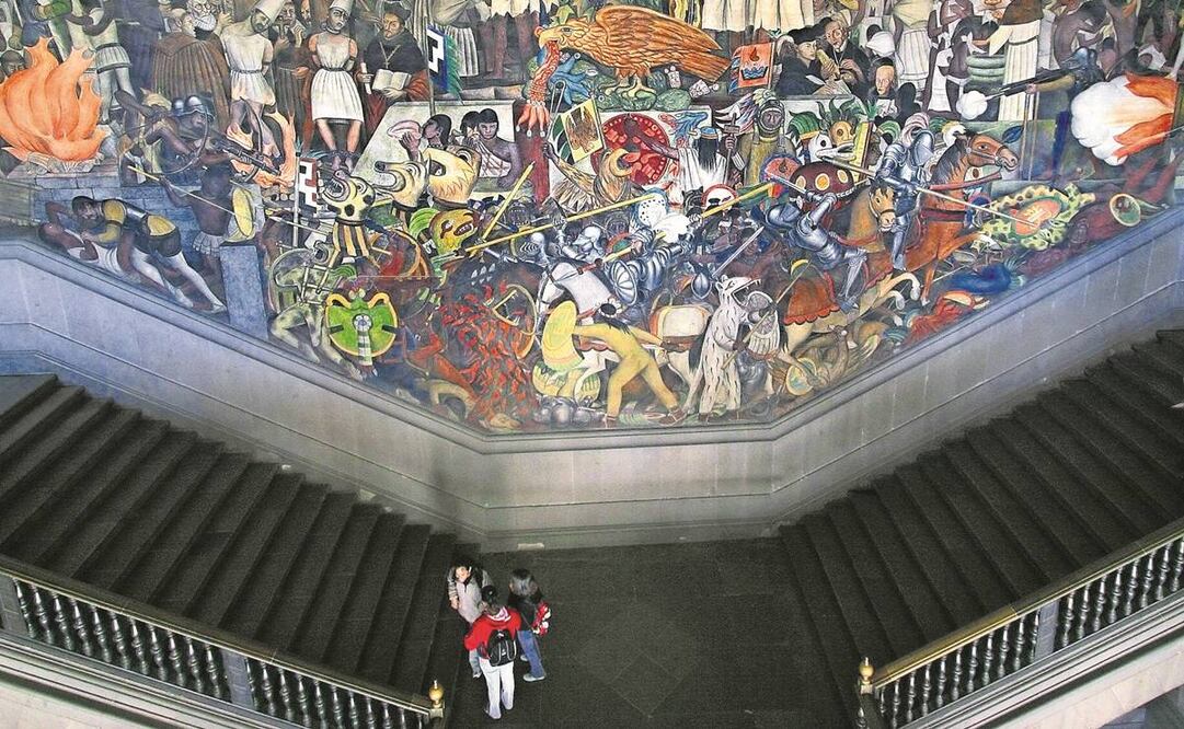 Las revoluciones de la historia de México fueron representadas en los muros de Palacio Nacional por el muralista Diego Rivera. Foto: Archivo/EL UNIVERSAL.