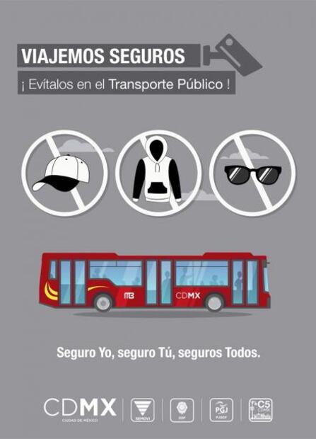 Pedirán a pasajeros quitarse gorras y lentes en transporte público