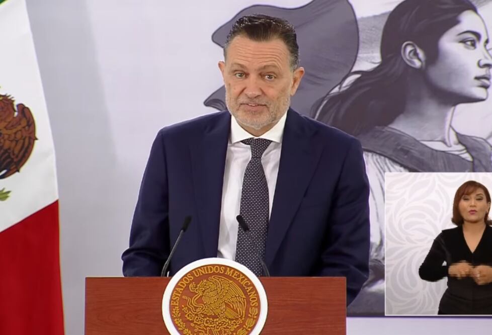 Mauricio Kuri, gobernador de Querétaro, en la conferencia matutina de la presidenta Claudia Sheinbaum, el 5 de febrero de 2025. Foto: captura de pantalla
