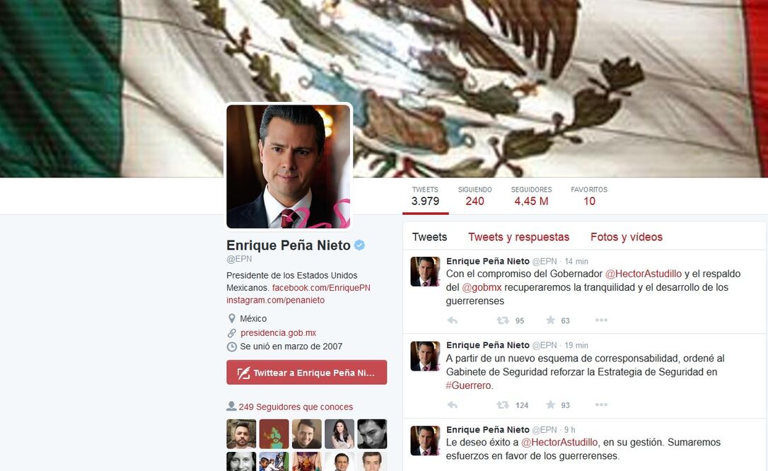 Foto tomada del Twitter del presidente Enrique Peña Nieto