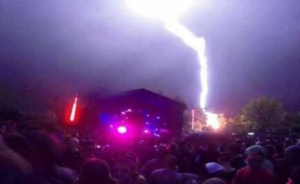 Video. Cae rayo cerca de escenario en festival electrónico de Argentina