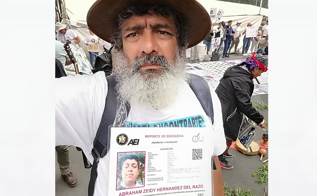 Gustavo Hernández, padre buscador de su hijo Abraham Zeidy Hernández del Razo, desaparecido desde 2024 (20/06/2026). Foto: X (@GustavoHdezhdez)