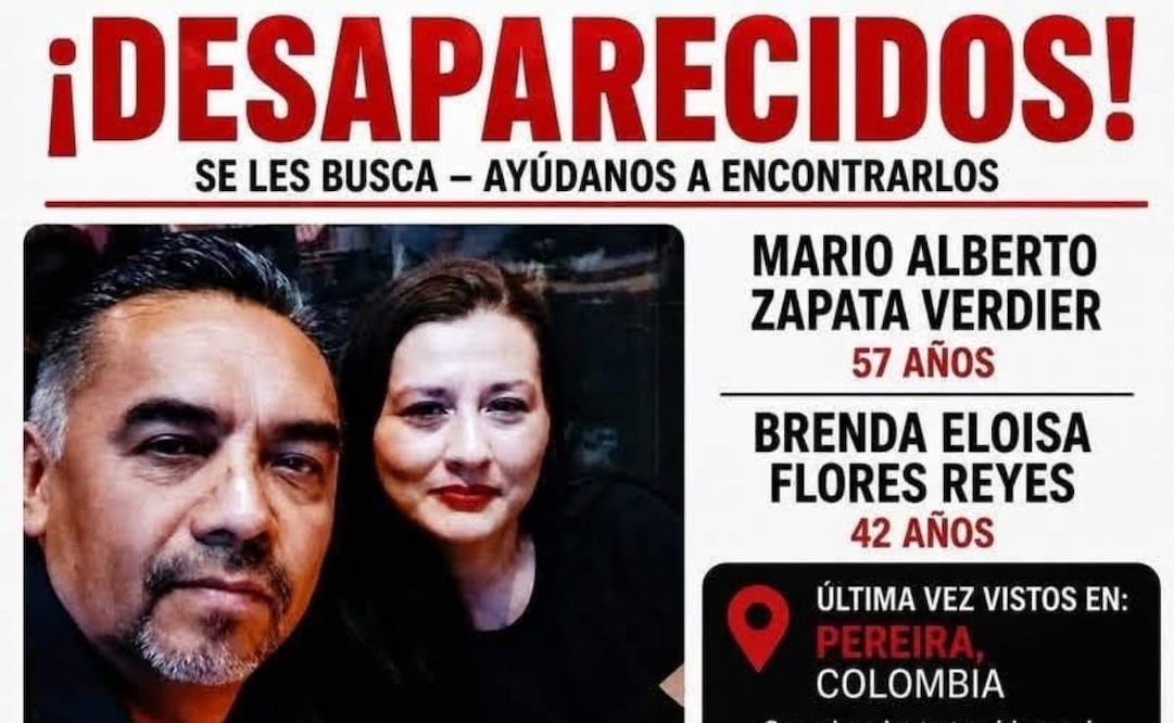 Una pareja duranguense se encuentra entre las personas desaparecidas tras el sismo el Pereira, Colombia. | Foto: Especial.