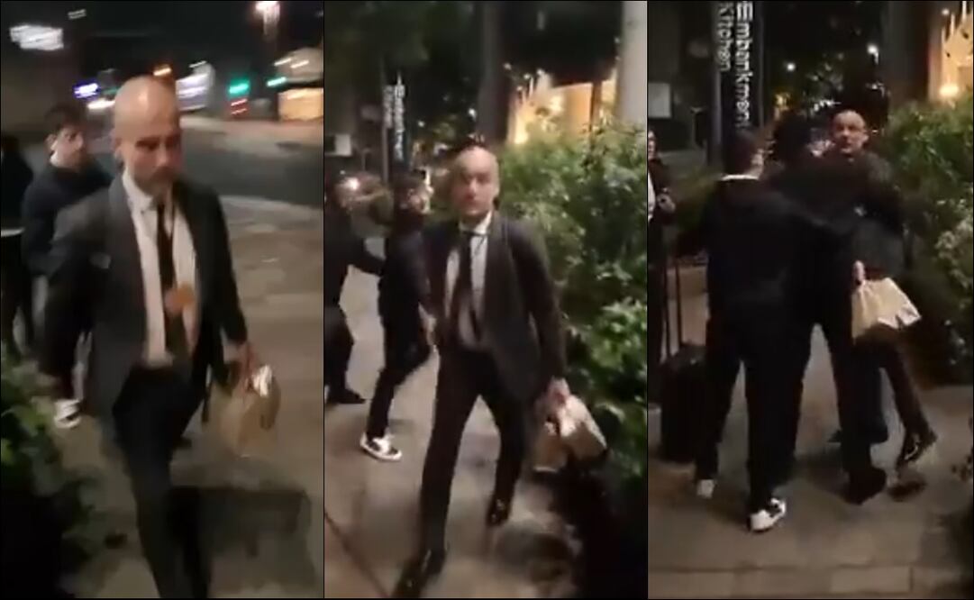 Pep Guardiola perdió el control y enfrentó al aficionado que se burló de él. FOTO: Capturas