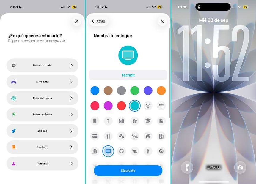 Así luce un modo personalizado en iPhone. Foto: Captura de pantalla