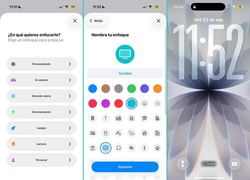 Así luce un modo personalizado en iPhone. Foto: Captura de pantalla
