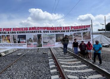 Suman 6 días de paro en obras de ampliación de Línea II del Tren Suburbano; habitantes de Teyahualco exigen respuesta del gobierno