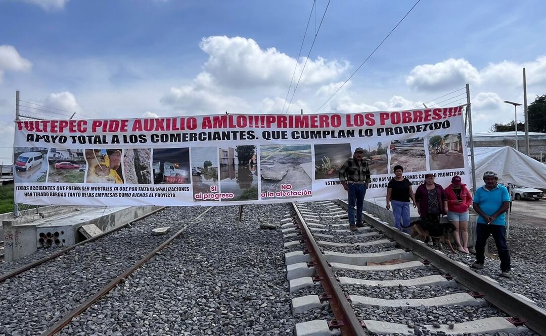 Suman 6 días de paro en obras de la Línea II del Tren Suburbano; habitantes de Teyahualco exigen respuesta del Gobierno Federal. Foto: Arturo Contreras