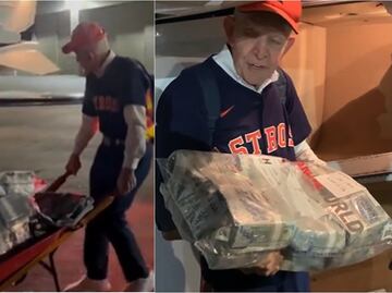 VIDEO: Aficionado de Houston traslada en carretilla y avión privado los 75 MDD que ganó en apuestas