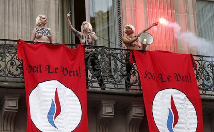 Francia: activistas semidesnudas interrumpen discurso de Le Pen