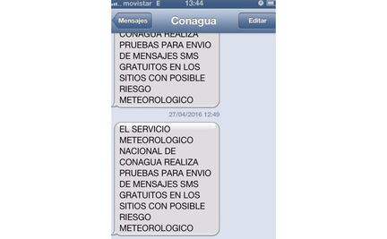 Usuarios reciben SMS de Conagua; son sólo pruebas, aclaran