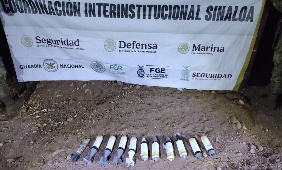 Localizan y desactivan once artefactos explosivos en Navolato, Sinaloa (25/06/2025). Foto: Especial