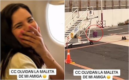 TikTok: Pasajera se sorprende al ver su maleta de viaje en la pista mientras el avión despegaba