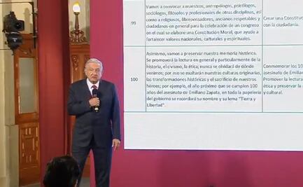 “De esto quiero mi limosna”, dice AMLO al leer sus 100 compromisos en la mañanera