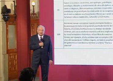 “De esto quiero mi limosna”, dice AMLO al leer sus 100 compromisos en la mañanera