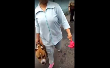Usa a su perro para amedrentrar vecinos y mascotas; la llaman #LadyPitbull