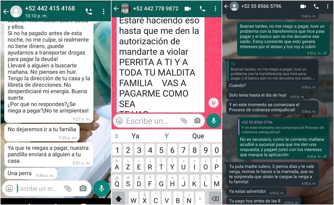 A través de mensajes de WhatsApp, las víctimas denuncian haber recibido amenazas contra la familia; criminales envían fotos de cuerpos desmembrados, acceden a todos sus contactos y controlan las redes sociales del usuario en cuestión. Fotos: ESPECIAL