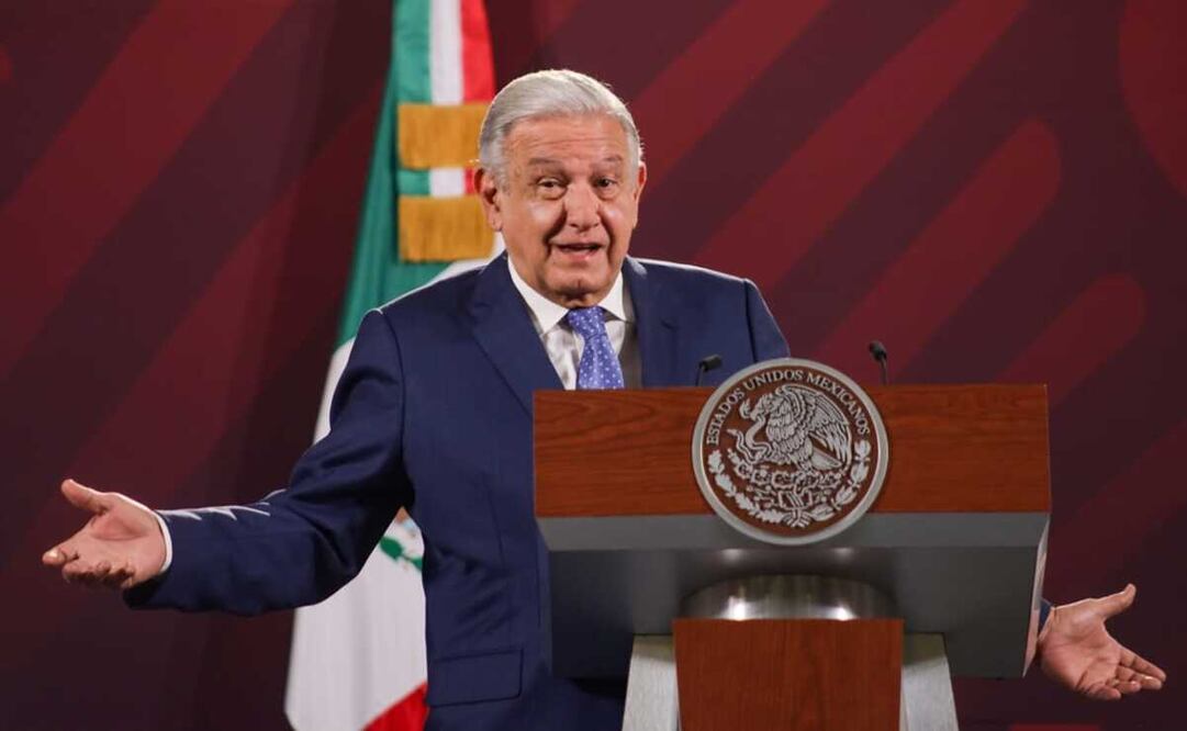 Presidente de México Andrés Manuel López Obrador en conferencia matutina en Palacio Nacional. Foto: Hugo Salvador / EL UNIVERSAL