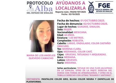 Localizan cuerpo de una mujer en Guasave; sería María de los Ángeles Quevedo, reportada como desaparecida hace 3 días