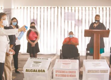 Realizan simulacro de votación con protocolos sanitarios