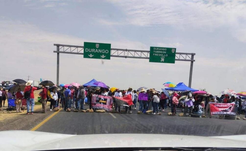 Bloqueos carreteros del magisterio en Zacatecas (23/05/2025). Foto: Especial