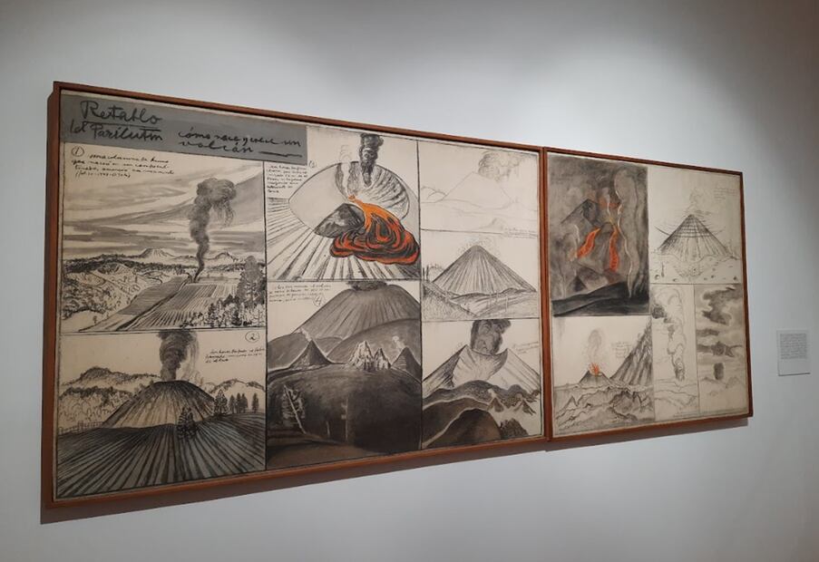 “Retablo del Paricutín” (1943), de Dr. Atl. Foto: Frida Juárez Bautista/EL UNIVERSAL.