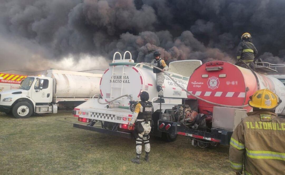 GN aplica plan DN- III-E, tras explosión en una fábrica de aerosoles en Jalisco. Foto: Especial