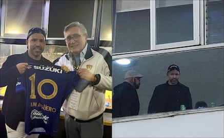 Kun Agüero asiste a CU y recibe de regalo una playera de Pumas para festejar su "visita de lujo" 
