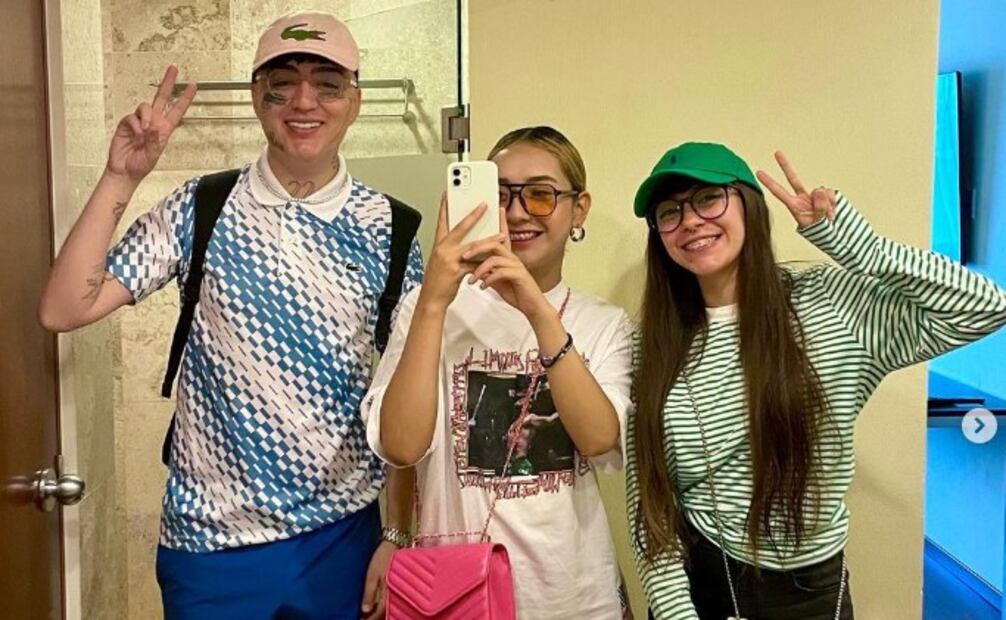 Dani Flow con su novia y su esposa. / Foto: Instagram.