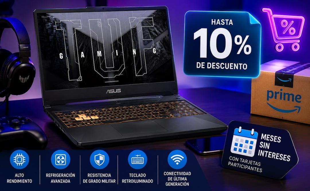 La familia ASUS TUF Gaming está diseñada para quienes buscan un equipo resistente y preparado para soportar largas jornadas de juego, edición de contenido o multitarea. Foto: IA
