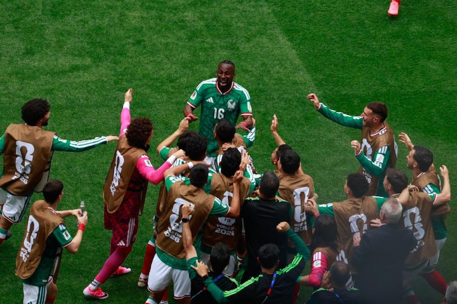 Julián Quiñones en festejo de gol con la Selección Mexicana, durante el partido inaugural del Mundial de 2026 ante Sudáfrica - Foto: Diego Simón Sánchez | EL UNIVERSAL