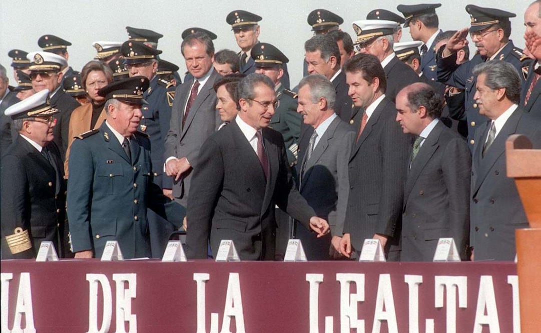 Ernesto Zedillo y personajes de su gabinete como Francisco Labastida y Esteban Moctezuma. Foto: Archivo/ EL UNIVERSAL