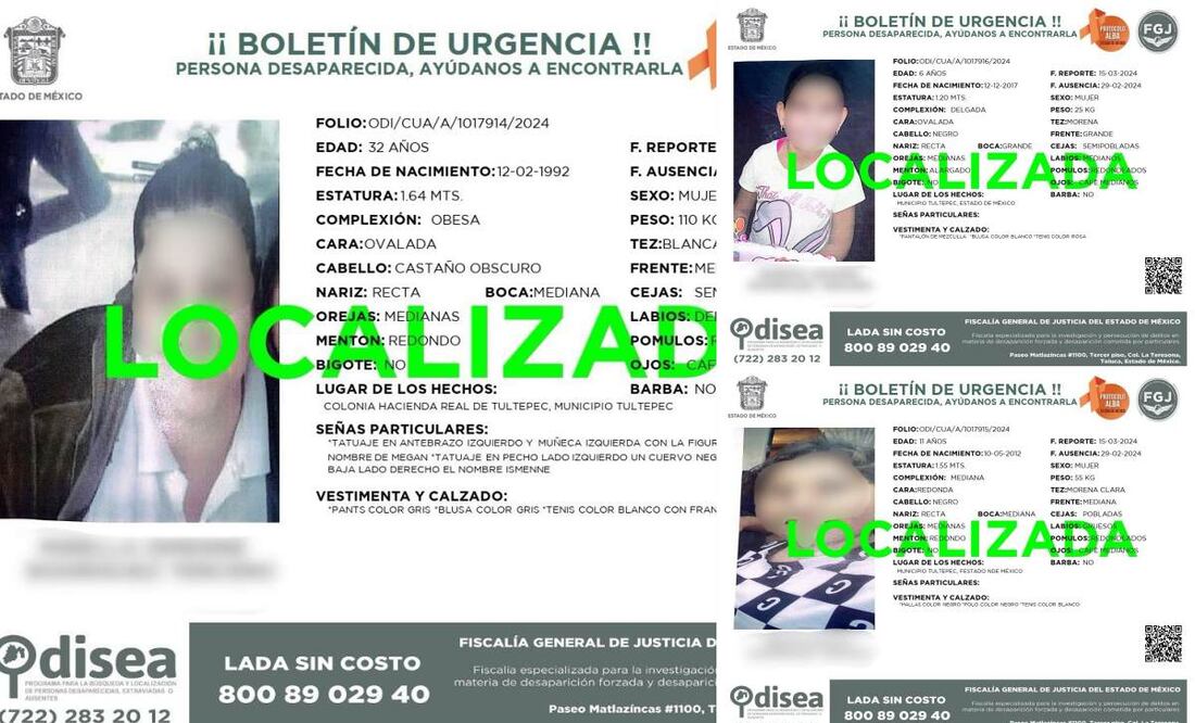 La madre salió por sus hijas manejando un vehículo taxi, perdiendo toda comunicación; y después de 19 días aparecieron con vida. Foto: Especial