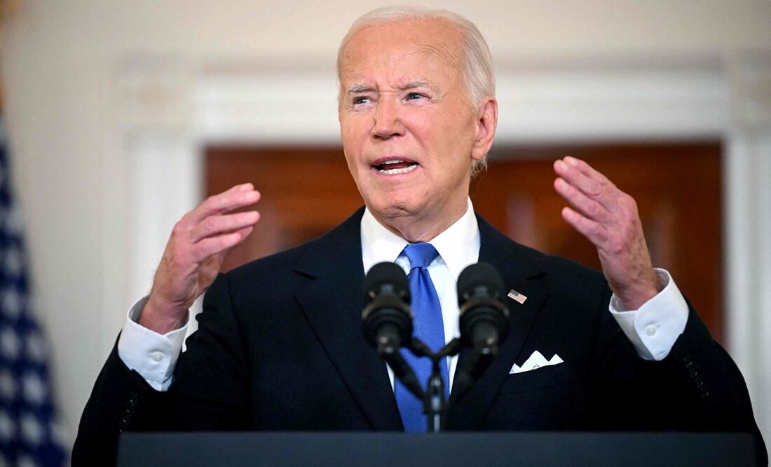 El presidente de Estados Unidos, Joe Biden, dijo en conferencia de prensa que la decisión del Supremo de hoy que da inmunidad al expresidente Donald Trump  marca un "peligroso precedente". Foto: Mandel NGAN / AFP