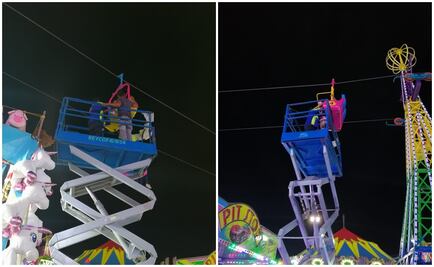 Se inclina juego mecánico en la feria de Durango y ciudadanos evitan colapso