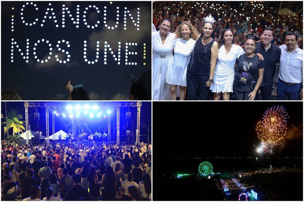 El Ayuntamiento de Benito Juárez organizó por primera vez la celebración de Año Nuevo en Tajamar. Foto: Especial