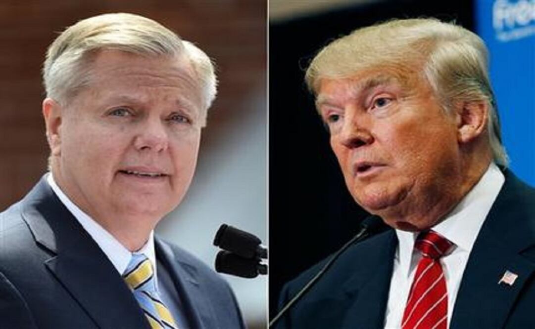 U.S. Sen. Lindsey Graham (left) and fellow Republican candidate Donald Trump. (Photo: AP)