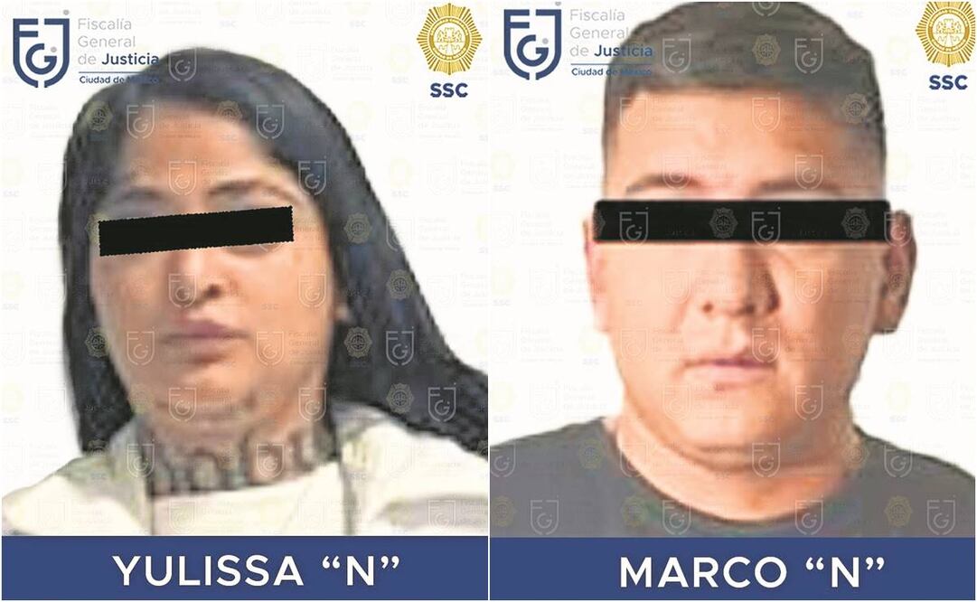 Marco “N” está implicado en el robo de la joyería. A Yulissa “N” le imputan delitos contra la salud. Foto: Especial