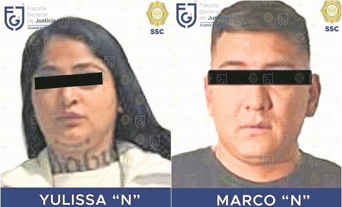 Marco “N” está implicado en el robo de la joyería. A Yulissa “N” le imputan delitos contra la salud. Foto: Especial
