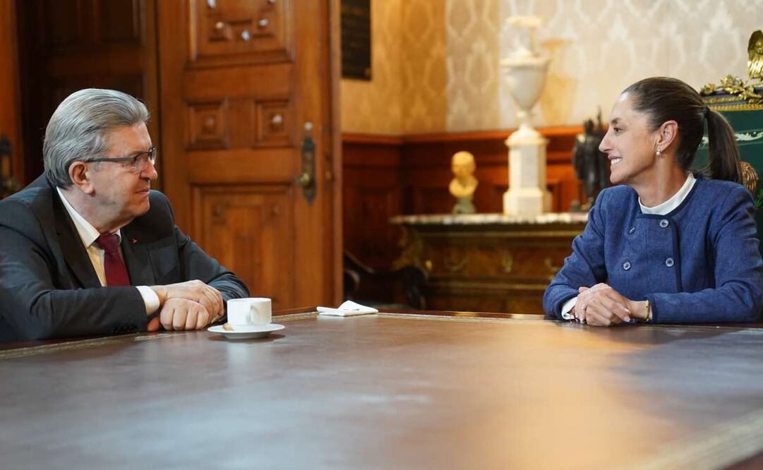 Claudia Sheinbaum se reúne con Jean-Luc Mélenchon. Foto: X @Claudiashein